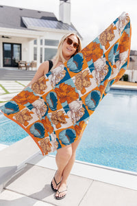 Luxury Beach Towel in Block Floral - Happily Ever Atchison Shop Co.
