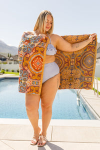 Luxury Beach Towel in Boho Medallions - Happily Ever Atchison Shop Co.