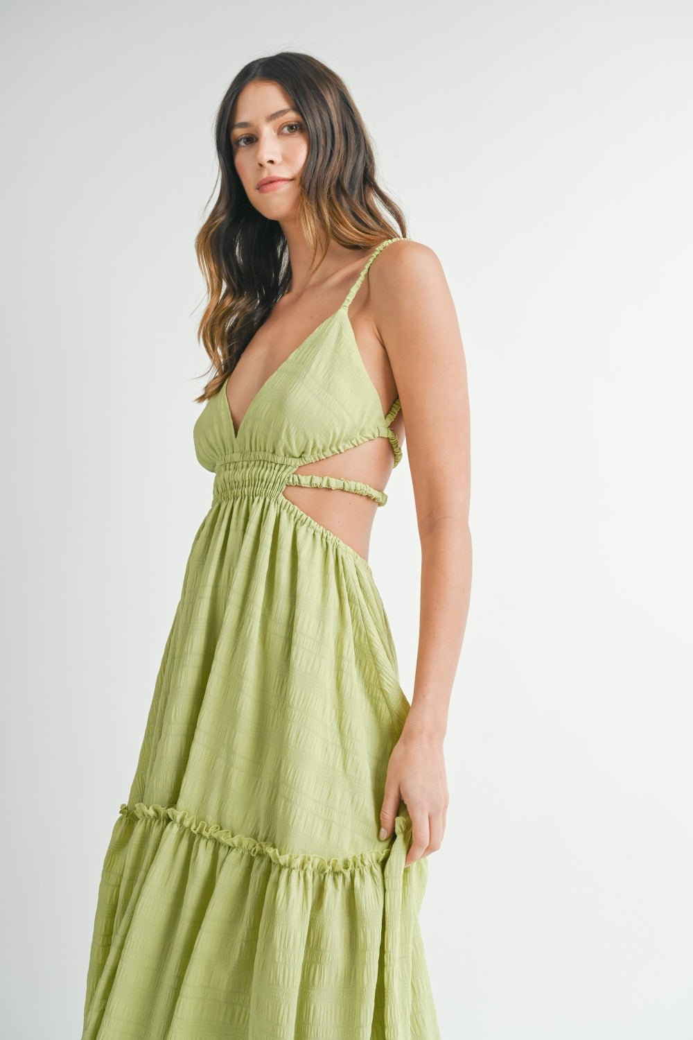 MABLE Cutout Waist Backless Maxi Dress - Happily Ever Atchison Shop Co.