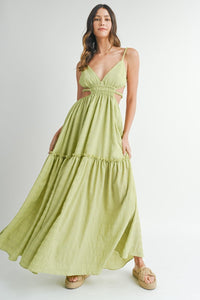 MABLE Cutout Waist Backless Maxi Dress - Happily Ever Atchison Shop Co.