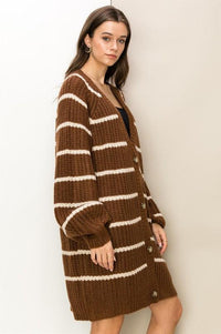 Made for Style Oversized Striped Sweater Cardigan - Happily Ever Atchison Shop Co.