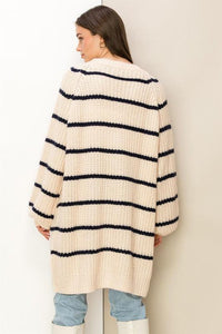 Made for Style Oversized Striped Sweater Cardigan - Happily Ever Atchison Shop Co.