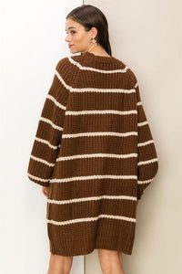 Made for Style Oversized Striped Sweater Cardigan - Happily Ever Atchison Shop Co.