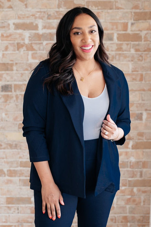 Magic 3/4 Blazer in Navy - Happily Ever Atchison Shop Co.