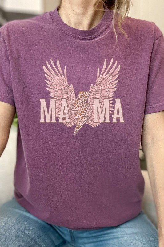 Mama Leopard Lightning Comfort Colors Graphic Tee - Happily Ever Atchison Shop Co.