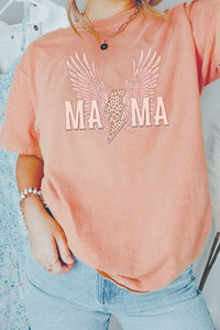 Mama Leopard Lightning Comfort Colors Graphic Tee - Happily Ever Atchison Shop Co.