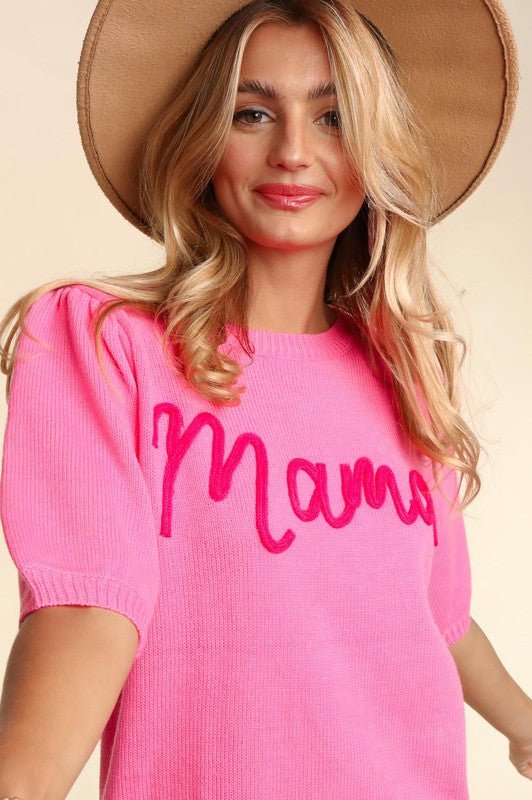 MAMA POP UP LETTER SWEATER KNIT TOP - Happily Ever Atchison Shop Co.