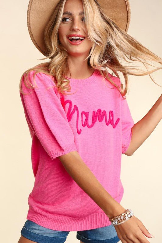 MAMA POP UP LETTER SWEATER KNIT TOP - Happily Ever Atchison Shop Co.