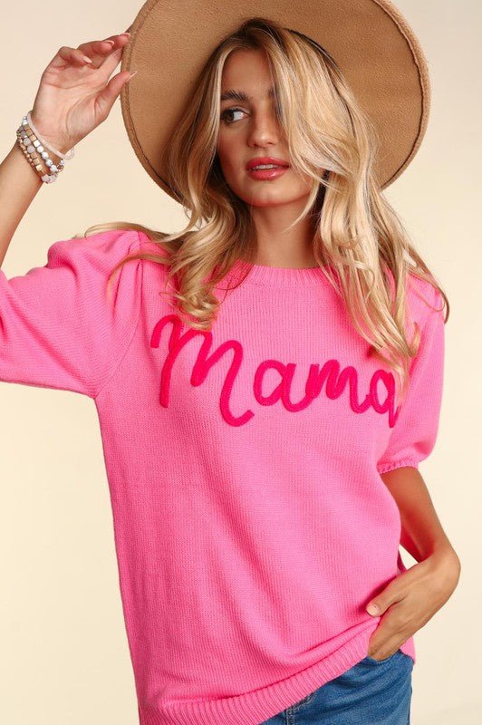 MAMA POP UP LETTER SWEATER KNIT TOP - Happily Ever Atchison Shop Co.