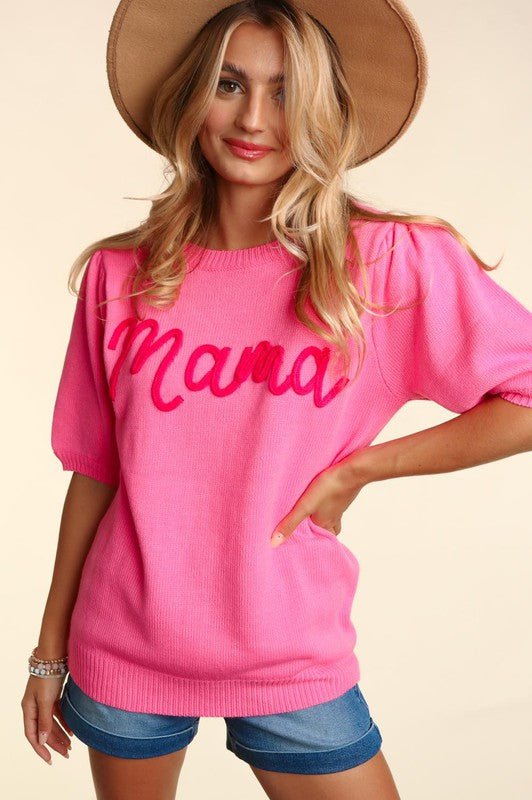 MAMA POP UP LETTER SWEATER KNIT TOP - Happily Ever Atchison Shop Co.