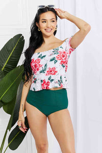 Marina West Swim Coastal Cutie Off - Shoulder Swim Tankini Set - Happily Ever Atchison Shop Co.