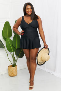 Marina West Swim Full Size Clear Waters Swim Dress in Black - Happily Ever Atchison Shop Co.