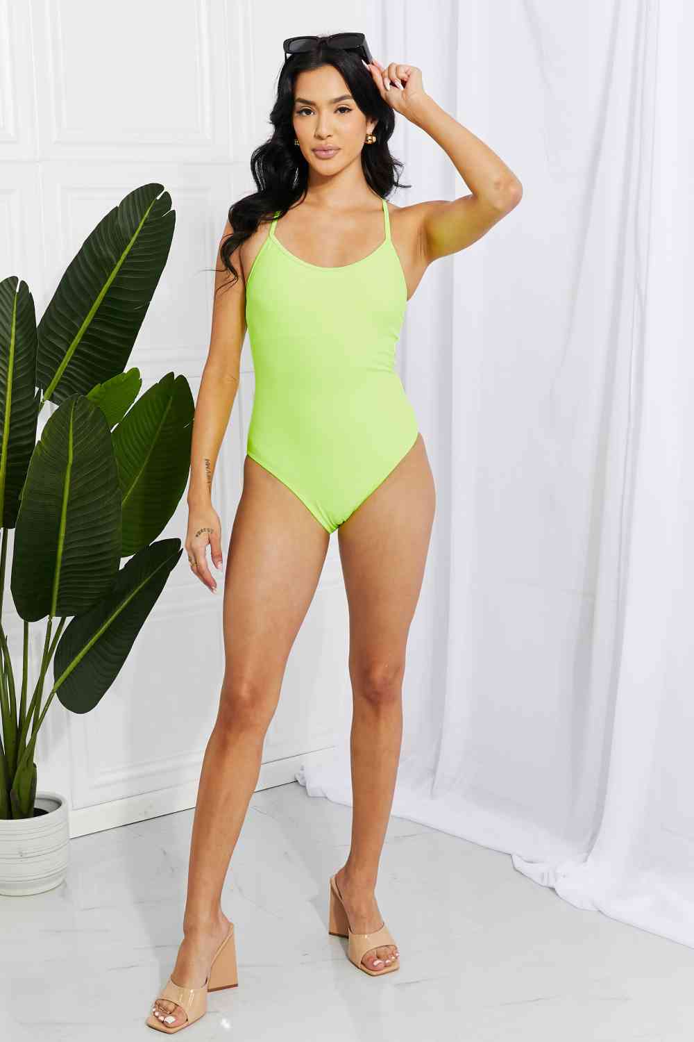 Marina West Swim High Tide One - Piece in Lemon - Lime - Happily Ever Atchison Shop Co.