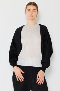 Marina West Swim Rib Pleated Puff Sleeve Bolero Cardigan - Happily Ever Atchison Shop Co.