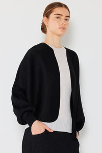 Marina West Swim Rib Pleated Puff Sleeve Bolero Cardigan - Happily Ever Atchison Shop Co.