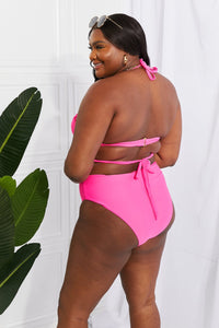 Marina West Swim Summer Splash Halter Bikini Set in Pink - Happily Ever Atchison Shop Co.