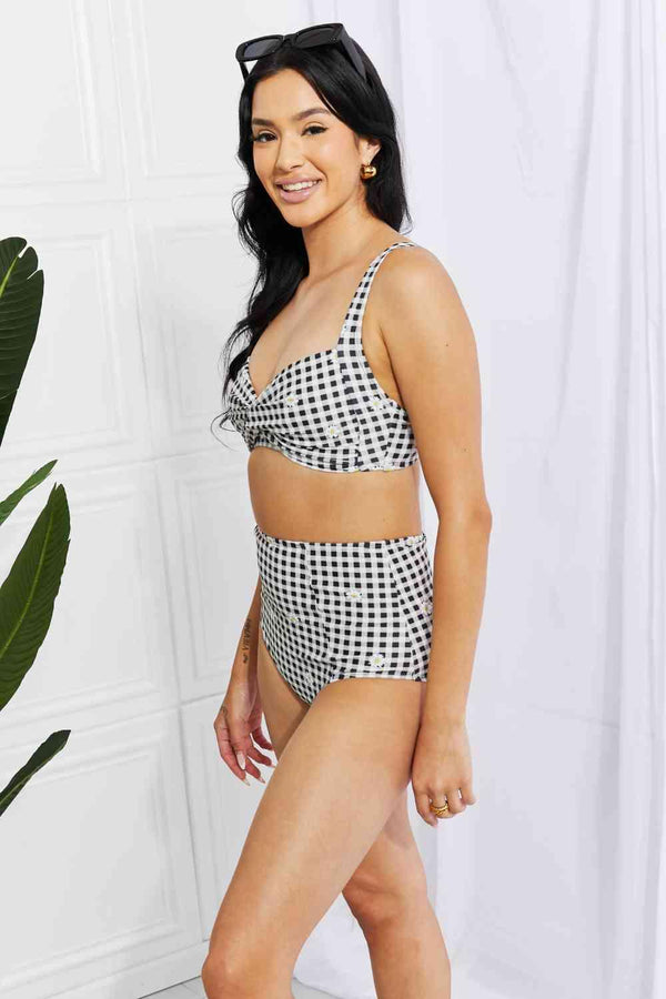 Marina West Swim Take A Dip Twist High - Rise Bikini in Black - Happily Ever Atchison Shop Co.