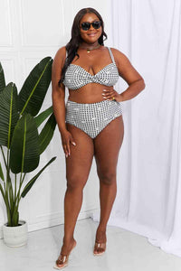 Marina West Swim Take A Dip Twist High - Rise Bikini in Black - Happily Ever Atchison Shop Co.