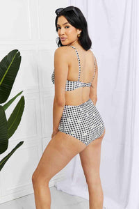 Marina West Swim Take A Dip Twist High - Rise Bikini in Black - Happily Ever Atchison Shop Co.