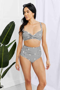 Marina West Swim Take A Dip Twist High - Rise Bikini in Black - Happily Ever Atchison Shop Co.