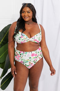 Marina West Swim Take A Dip Twist High - Rise Bikini in Cream - Happily Ever Atchison Shop Co.