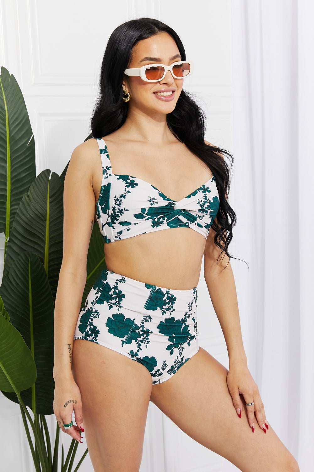 Marina West Swim Take A Dip Twist High - Rise Bikini in Forest - Happily Ever Atchison Shop Co.