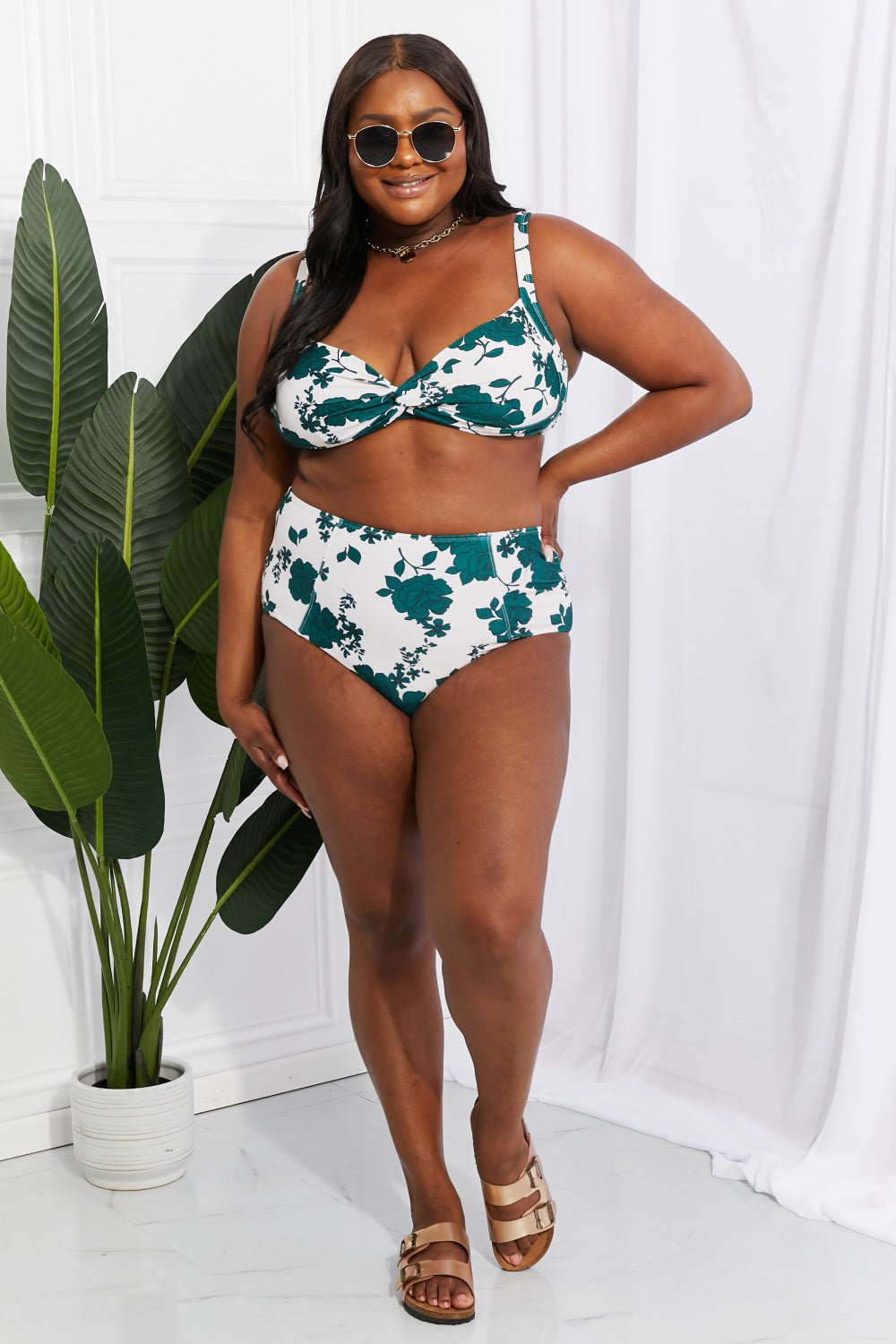 Marina West Swim Take A Dip Twist High - Rise Bikini in Forest - Happily Ever Atchison Shop Co.