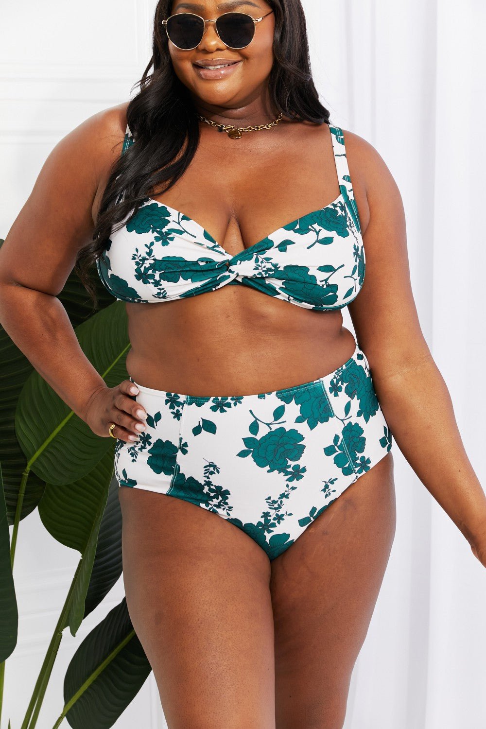 Marina West Swim Take A Dip Twist High - Rise Bikini in Forest - Happily Ever Atchison Shop Co.