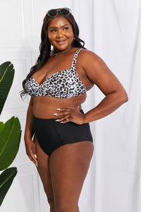 Marina West Swim Take A Dip Twist High - Rise Bikini in Leopard - Happily Ever Atchison Shop Co.