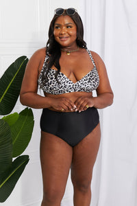 Marina West Swim Take A Dip Twist High - Rise Bikini in Leopard - Happily Ever Atchison Shop Co.
