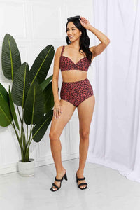 Marina West Swim Take A Dip Twist High - Rise Bikini in Ochre - Happily Ever Atchison Shop Co.