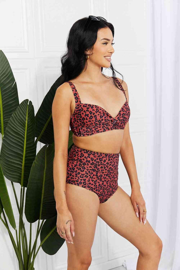 Marina West Swim Take A Dip Twist High - Rise Bikini in Ochre - Happily Ever Atchison Shop Co.