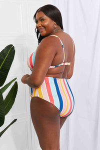 Marina West Swim Take A Dip Twist High - Rise Bikini in Stripe - Happily Ever Atchison Shop Co.