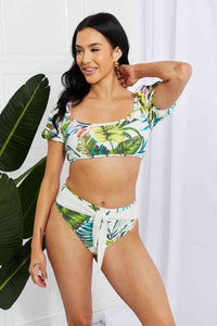 Marina West Swim Vacay Ready Puff Sleeve Bikini in Floral - Happily Ever Atchison Shop Co.