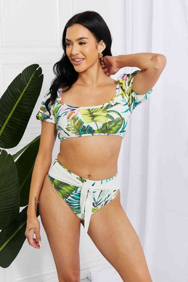 Marina West Swim Vacay Ready Puff Sleeve Bikini in Floral - Happily Ever Atchison Shop Co.