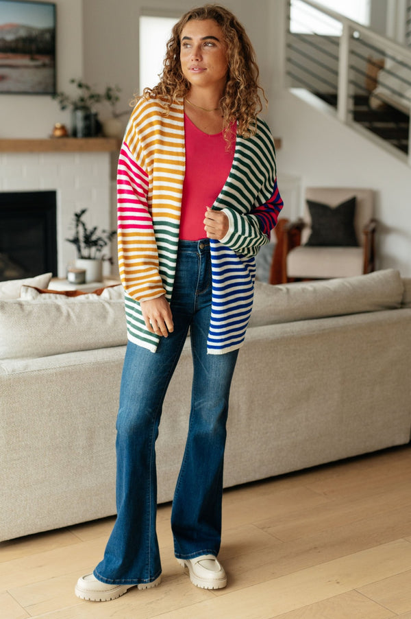 Marquee Lights Striped Cardigan - Happily Ever Atchison Shop Co.
