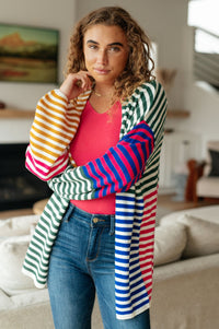 Marquee Lights Striped Cardigan - Happily Ever Atchison Shop Co.