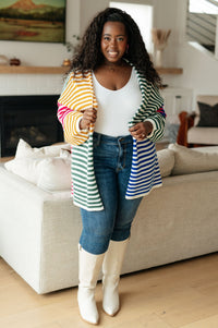 Marquee Lights Striped Cardigan - Happily Ever Atchison Shop Co.