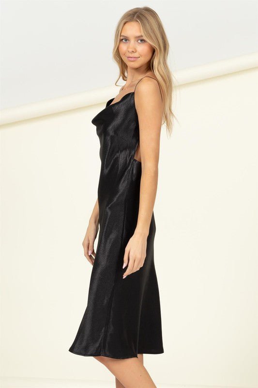 Meet you There Cowl Neck Midi Dress - Happily Ever Atchison Shop Co.