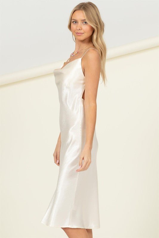 Meet you There Cowl Neck Midi Dress - Happily Ever Atchison Shop Co.