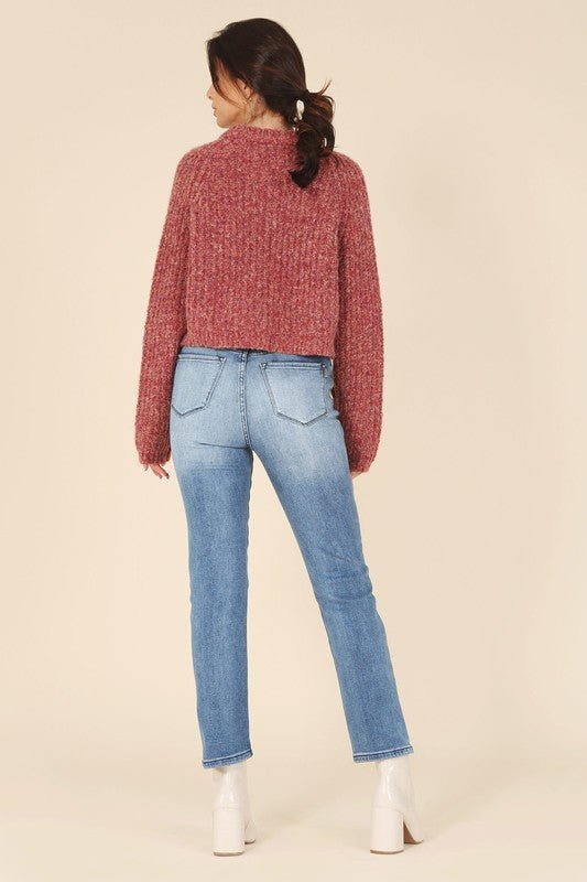 Melange Multicolor Sweater Top - Happily Ever Atchison Shop Co.
