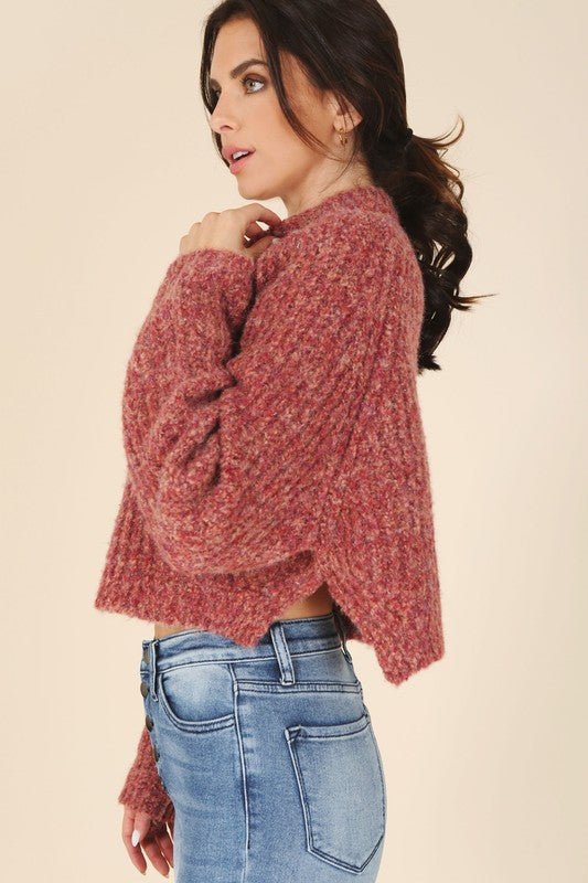 Melange Multicolor Sweater Top - Happily Ever Atchison Shop Co.