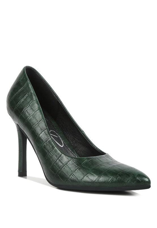 Mellen Croc Faux Leather Formal Pumps - Happily Ever Atchison Shop Co.