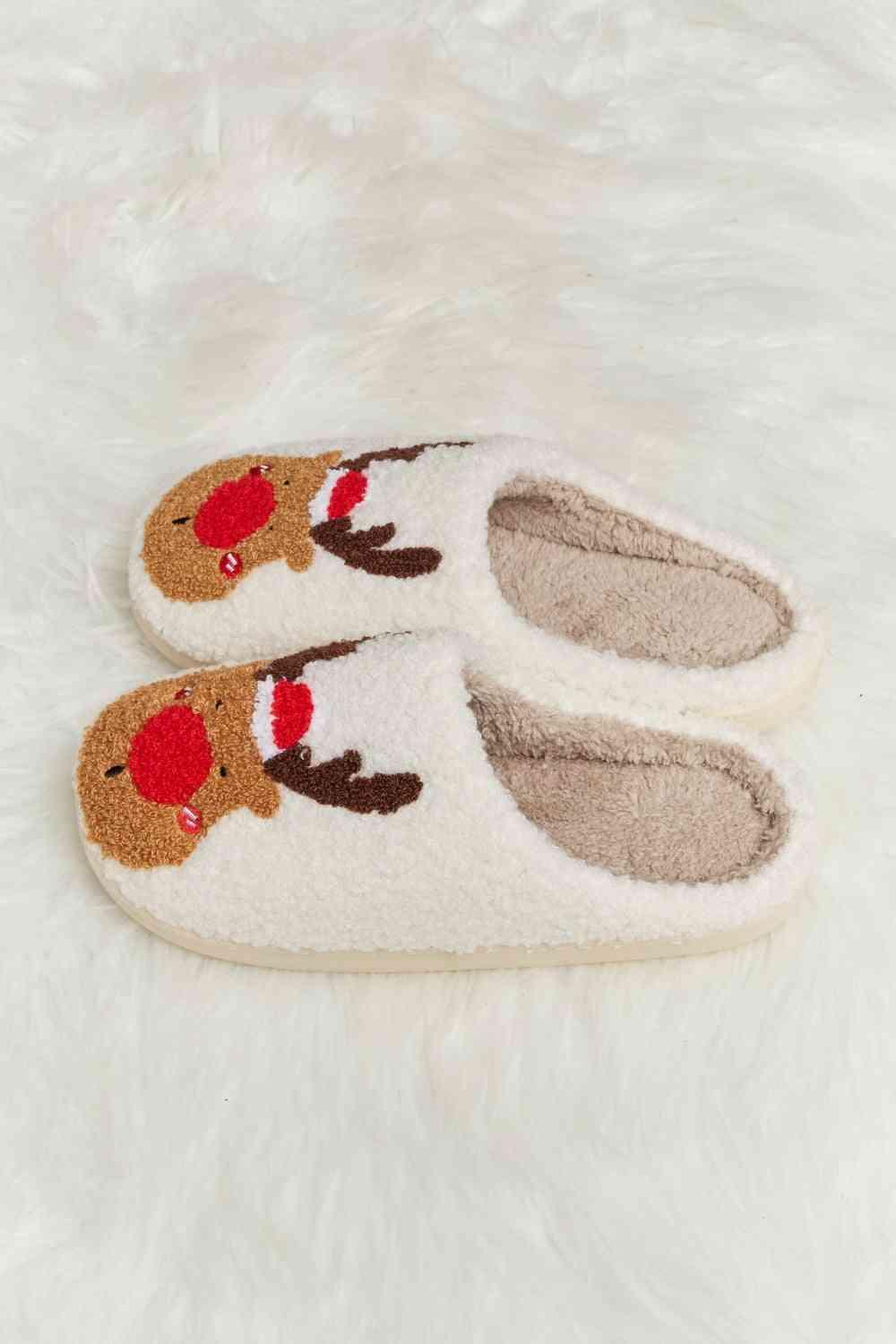 Melody Rudolph Print Plush Slide Slippers - Happily Ever Atchison Shop Co.