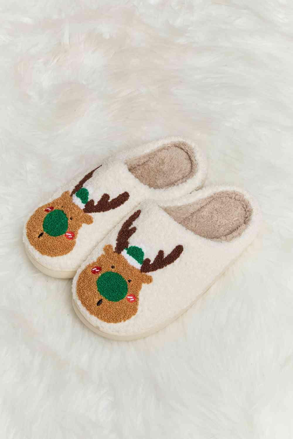 Melody Rudolph Print Plush Slide Slippers - Happily Ever Atchison Shop Co.