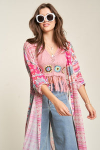 Mesh Print Mix Matched Button Front Cover Up - Happily Ever Atchison Shop Co.