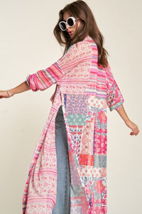 Mesh Print Mix Matched Button Front Cover Up - Happily Ever Atchison Shop Co.