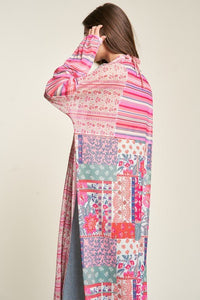 Mesh Print Mix Matched Button Front Cover Up - Happily Ever Atchison Shop Co.