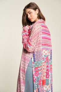 Mesh Print Mix Matched Button Front Cover Up - Happily Ever Atchison Shop Co.