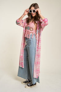 Mesh Print Mix Matched Button Front Cover Up - Happily Ever Atchison Shop Co.